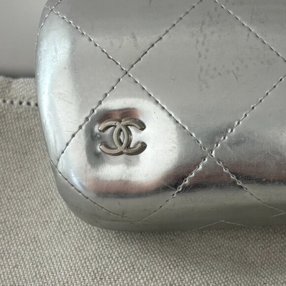 Chanel Vintage CC Sunglasses - Silver Iridescent - Rhinestones - 4095-B 124/Z1 - Picture 12 of 12